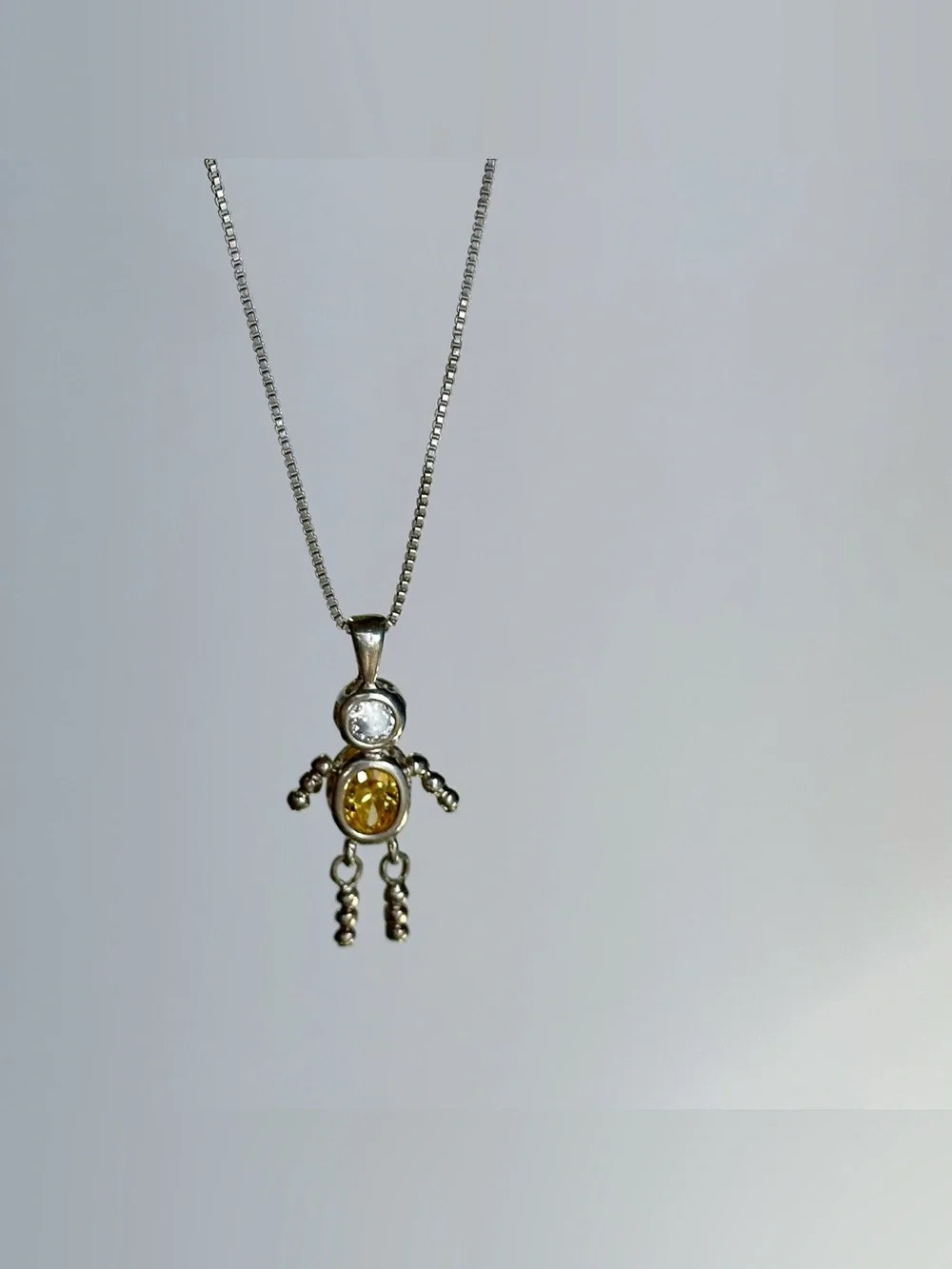 925 Sterling Silver November Birthstone Boy Charm Pendant Necklace
